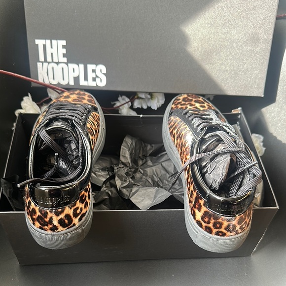 The Kooples Leo Poulain Leather Black& Brown Sneaker...